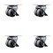 Service Caster Low Profile Thermoplastic 2'' Dual Wheel Top Plate Swvl Caster with Brake Set, 4PK SCC-DW04S21316-TPRS-SLB-4 - alternate 1